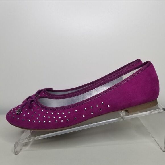 Arizona Jean's Co Womens Fuchsia Studded Slip On Ballet Flats Size 9M - Picture 6 of 16